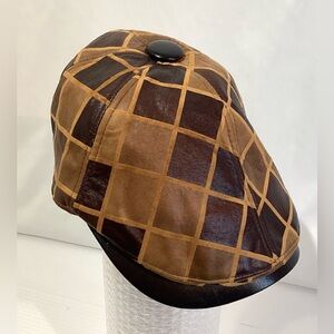 Harace  Men’s Golf Hat One Size Brown Faux Leather